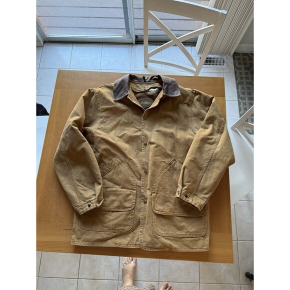 Vintage Woolrich Chore Coat Aztec Blanket Medium Leather Collar Duck Canvas SW - Picture 8 of 11